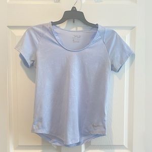 Women’s Light Blue Breathable Nike Dri-Fit Short Sleeve Workout Top Size XS